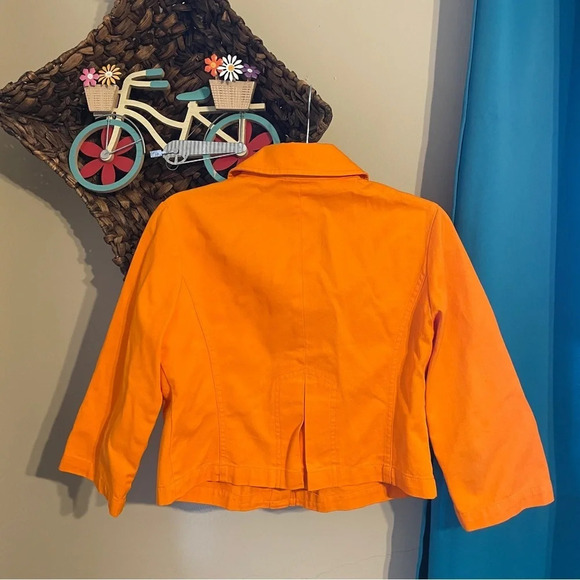 Crop orange blazer jacket coat womens spring Small Broncos OSU Teens - Picture 2 of 4